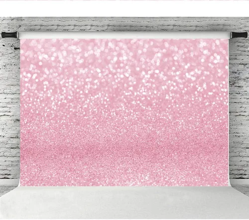 Miniatura 5 de Lofaris Telón de fondo de fotografía Bokeh rosa con puntos brillantes simulados, fondo abstracto de halos brillantes para baby shower, decoración