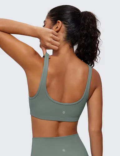 Miniatura 16 de CRZ YOGA Butterluxe - Mini brasier para mujer, cuello redondo, de bajo impacto, inalámbrico, deportivo, yoga, acolchado, para entrenamiento