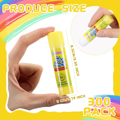 Miniatura 2 de Zubebe - 300 barras de pegamento blanco a granel para aula, 0.32 onzas, pegamento lavable en barra para manualidades, hogar, regreso a clases
