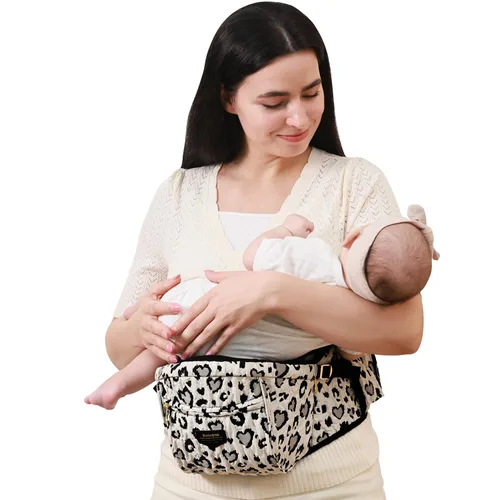 Miniatura 14 de SUNVENO Portabebés de cadera para niños pequeños, soporta hasta 45 libras, asiento ancho antideslizante, cinturón de cintura ajustable, soporte