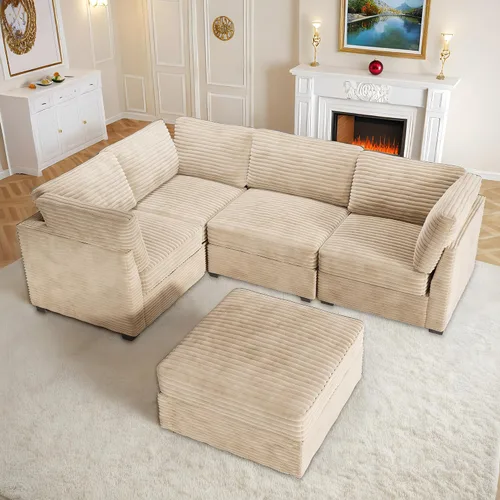 Miniatura 40 de Sofá Seccional Modular Sofá Nube - Sofás Seccionales Cómodos de Gran Tamaño en Forma de L para Sala de Estar, Sofá Cama Sleeper Convertible