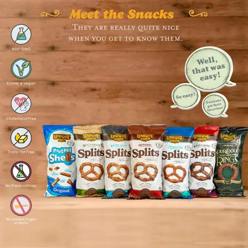 Miniatura 5 de Unique Snacks – Paquete variado con conchas de pretzels originales y anillos de cerveza artesanal de masa madre, 32 onzas en total, (paquete de 3)