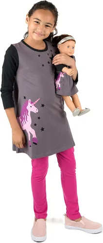 Miniatura 53 de Leveret - Conjunto de vestidos a juego para niña y para muñeca, 100% algodón, gran variedad de estilos, (tallas de 2 a 14 años)