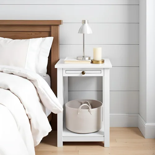 Miniatura 6 de Alaterre Furniture Coventry - Mesa auxiliar de madera con bandeja y estante inferior