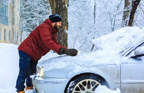 Miniatura 4 de SCRUBIT Rascador de hielo con guante, raspador de parabrisas de automóvil para hielo y nieve con guante de forro polar, raspa y quita la nieve