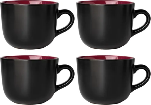 Miniatura 10 de GBHOME Tazas de sopa jumbo con asas, juego de 4 tazas de café grandes de 24 onzas, cuencos de sopa de cerámica para café, cereales, aperitivos