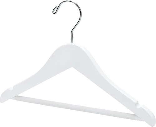 Miniatura 6 de Perchas de madera de calidad para niños de 12 pulgadas, paquete de 20 perchas para bebés, perchas para niños con barra para pantalones, muescas