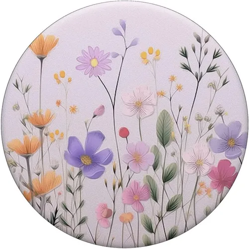Miniatura 3 de Ramo de flores con patrón floral lindo de flores silvestres rosa pastel PopSockets estándar PopGrip