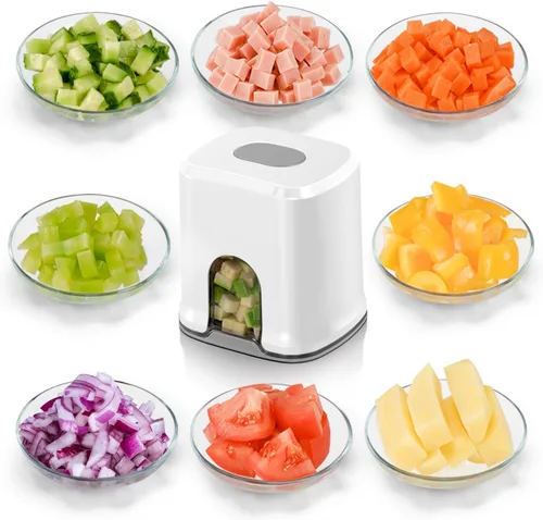 Cortador de frutas y verduras Patatas fritas Cortador de patatas cebolla tomate 3 tamaños Dicer (BLANCO)