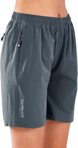 Miniatura 44 de NORTHYARD Pantalones cortos deportivos de senderismo para mujer, de secado rápido, ligeros, para gimnasio, entrenamiento, con 3 bolsillos