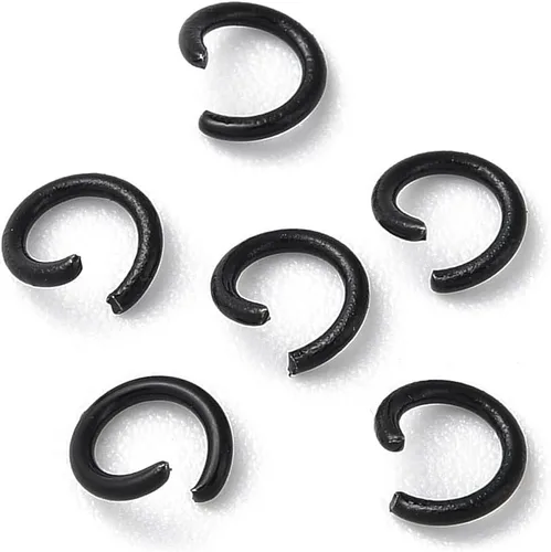 HDSupplies 100 piezas - 4mm de argollas de acero inoxidable 304 de tono negro - Calibre 22 (espesor de 0.6mm)