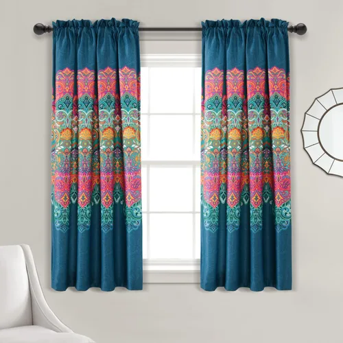 Lush Decor Paneles de cortinas bohemias con filtro de luz para ventana, par de paneles de 52 pulgadas de ancho x 63 pulgadas de largo + 2 pulgadas