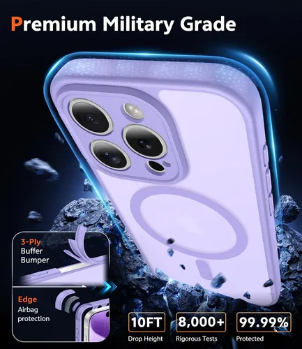 Miniatura 1304 de FNTCASE Funda para iPhone 13 Pro-Max: Fundas magnéticas transparentes compatibles con Magsafe Slim anti amarillamiento protección contra caídas