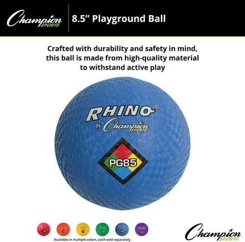 Miniatura 6 de Champion Sports Rhino Playground Balls 8.5" D - Two Ply, Nylon Wound, Blue