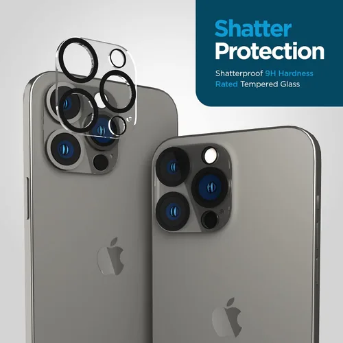 Miniatura 3 de Case-Mate Protector de lente de cámara para iPhone 14 Pro/14 Pro Max – Película de vidrio templado 9H con antiarañazos duradera, antiroturas, visión