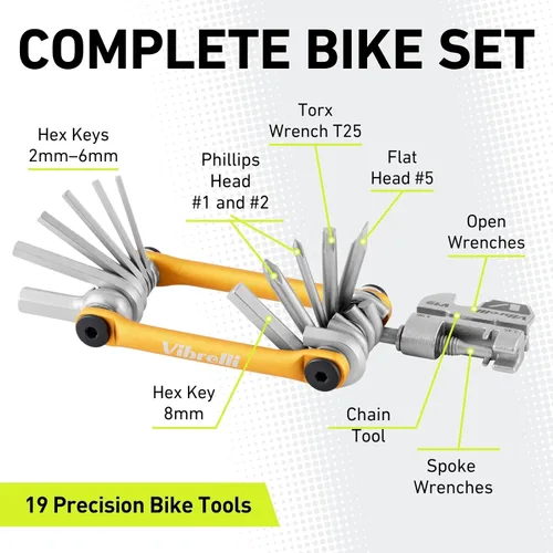 Miniatura 2 de Vibrelli Bike Multi Tool V19 - Con estuche de transporte - Multiherramienta para bicicletas de alto rendimiento
