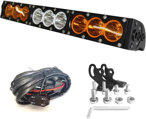 Miniatura 10 de AngelMa Barra de Luz LED de 12 Pulgadas 60W Ámbar Súper Brillante Spot Todoterreno de Una Sola Fila IP68 Impermeable para Cualquier Automóvil Camión