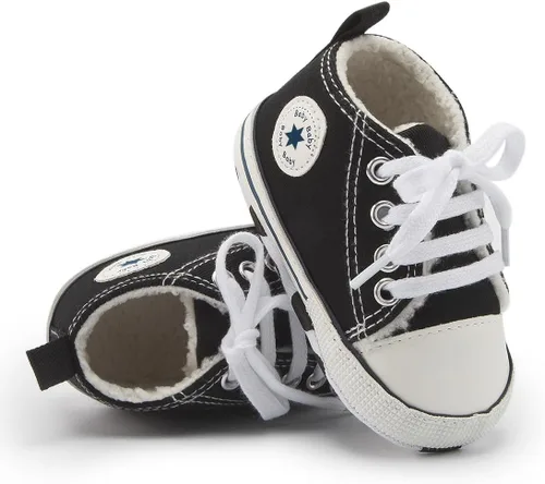 Miniatura 57 de KIDSUN zapatos deportivos altos hasta el tobillo para bebés, niños y niñas con suela antideslizante, suaves, para recién nacidos, zapatos