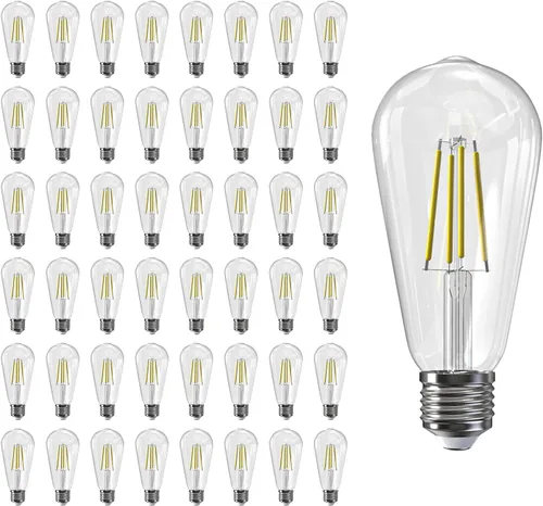 Miniatura 25 de Jensense Bombillas LED Edison E26, 60 vatios equivalentes, bombillas regulables, 2300 K, luz blanca cálida (cristal ámbar), estilo vintage