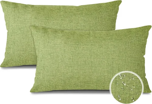 Miniatura 13 de OTOSTAR Paquete de 2 fundas de almohada impermeables para interiores y exteriores de 18 x 18 pulgadas, fundas de almohada decorativas para jardín