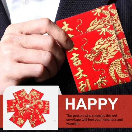 Miniatura 7 de Paquete de 60 sobres rojos chinos para Año Nuevo Lunar Hong Bao 2024 Año del Año del Año del Dinero para Festival de Primavera Boda Cumpleaños