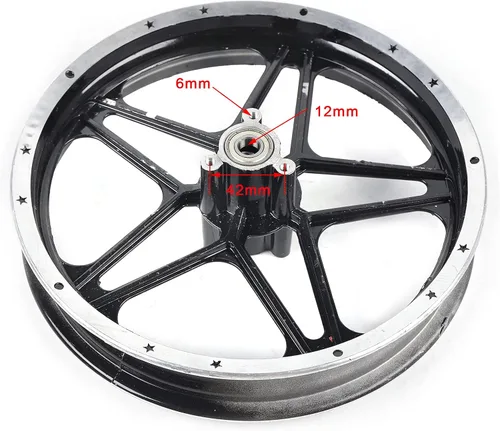 Miniatura 4 de Llanta de Neumático 2.50-10'' Rueda Delantera Trasera Llantas de Rueda para Mini Bicicleta de Bolsillo E-bike 49-50cc Bicicleta de Tierra Cubo