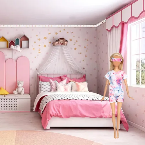Miniatura 7 de SOTOGO 11 piezas de ropa de muñeca y accesorios para muñecas de 11.5 pulgadas, juego para dormir bien incluye 6 juegos de pijamas hechos a mano