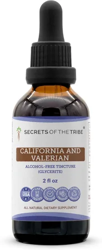 Miniatura 7 de Secrets of the Tribe Extracto sin alcohol de tintura de California y valeriana, hierbas (hierba y flor de amapola de California, raíz de valeriana)