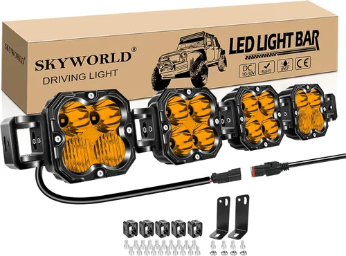 Miniatura 10 de SKYWORLD Luz LED Cuadrada Tipo Pod de 4.3 pulgadas, 30W 2500 LM, Luz Antiniebla de Conducción Todoterreno para Carro 4x4 Camión UTE ATV Barco