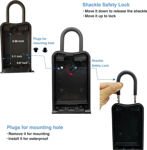 Miniatura 8 de MojoBox, Caja de seguridad digital, caja de bloqueo con llave Bluetooth, la aplicación iOS/Android genera de forma remota códigos de acceso sin