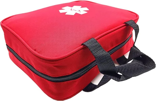 Miniatura 9 de Bolsa de primeros auxilios roja vacía de rescate de viaje para primeros auxilios, bolsa de emergencia para automóvil, hogar, oficina, cocina, Rojo