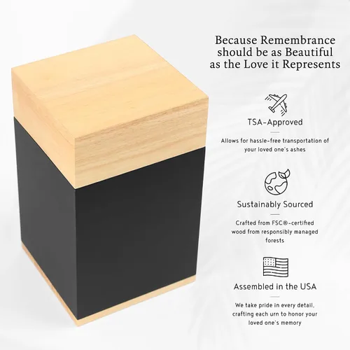 Miniatura 3 de Urna de madera de arce atemporal para cenizas para adultos, hombre y mujer, urna de cremación hecha a mano para cenizas humanas, caja de recuerdo
