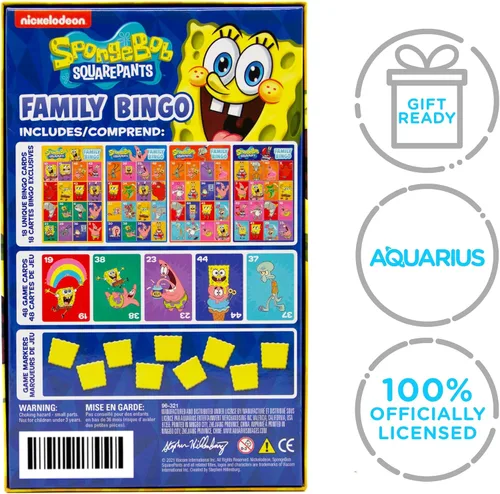 Miniatura 7 de Aquarius Spongebob Squarepants - Juego de bingo familiar, juego de fiesta Nickelodeon para niños, adolescentes y adultos, regalo con licencia