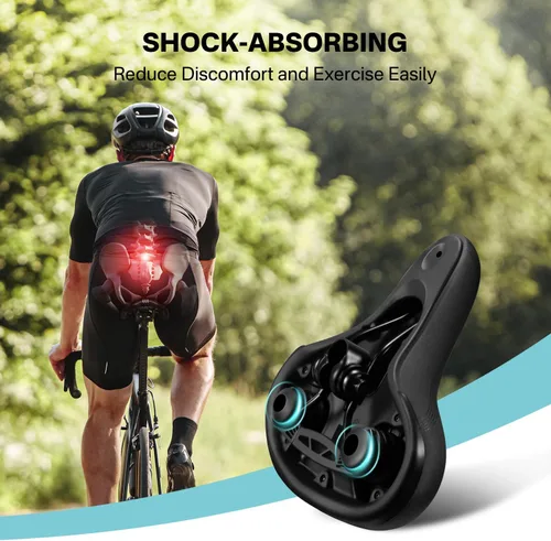 Miniatura 5 de YOUNGDO Waterproof Bike Saddle with Memory Foam, Comfort Bicycle Saddle Seat Cushion Universal Fit, Shock Absorbing fit Peloton Bike Mountain Bike