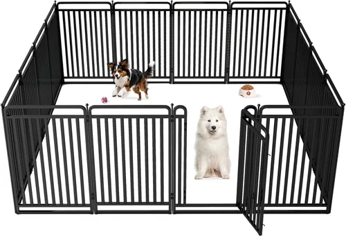 Miniatura 11 de Corralito para perros versión gruesa, vallas de 32 pulgadas para el patio, corral portátil para perros grandes, medianos y pequeños, parque