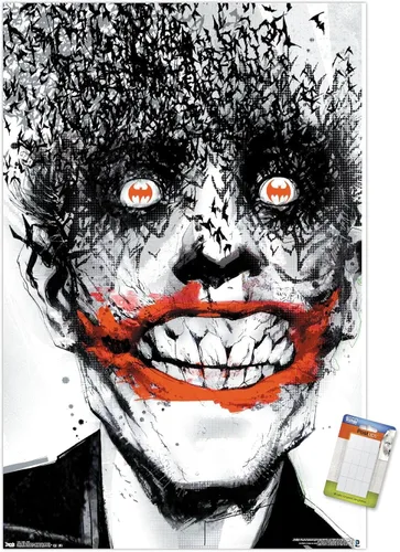 Miniatura 10 de Trends International DC Comics - Póster de pared de The Joker - Murciélagos, 14.725 x 22.375 pulgadas, versión enmarcada de madera de granero