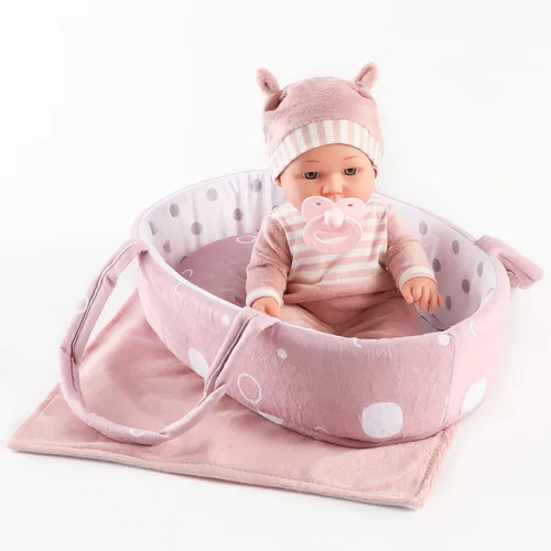 Miniatura 4 de Enjoyin Juego de muñecas de bebé de 12 pulgadas con accesorios lavables para muñecas, incluye cuna moisés portátil, chupete, manta y almohada