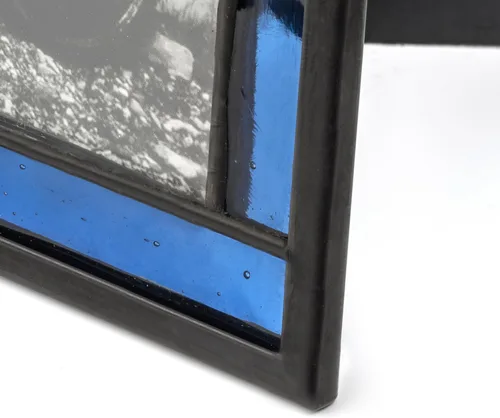 Miniatura 8 de J Devlin - Marco de fotos de vidrio de 5 x 7 pulgadas, marco de fotos de vidrio azul, pantalla de mesa, horizontal o vertical, decoración decorativa