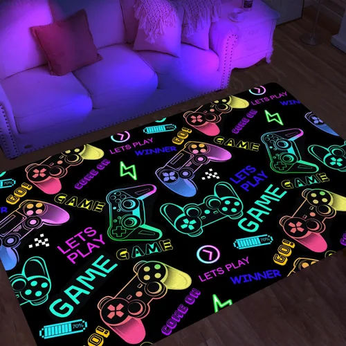 Miniatura 13 de Alfombras de área de juegos para niños, alfombras geniales para jugadores, adolescentes, alfombras grandes de videojuegos para dormitorio, consola