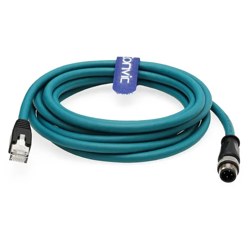 Miniatura 4 de Cable de red para cámara industrial Cognex de 4 pines M12 de 4 pines a RJ45, cables blindados CAT5e (azul, 1M)