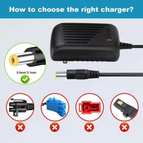 Miniatura 4 de Cargador de 24 V para niños de juguete - Cargador de batería de 24 voltios para Jeep ATV UTV Wrangler SUV con luz indicadora de carga para niños