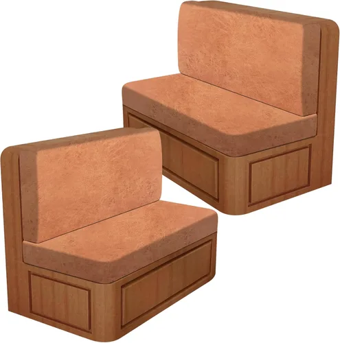 Miniatura 28 de ANARACHON Fundas de cojín elásticas con aspecto de cuero para caravana, fundas de cojín para asiento de cabina de caravana