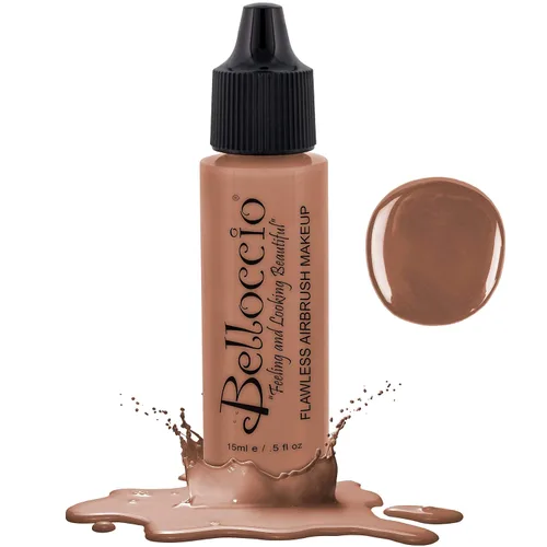 Base de maquillaje aerógrafo, 1/2 botella Belloccio's, cosméticos profesionales Tonos beige claro-medio rosa
