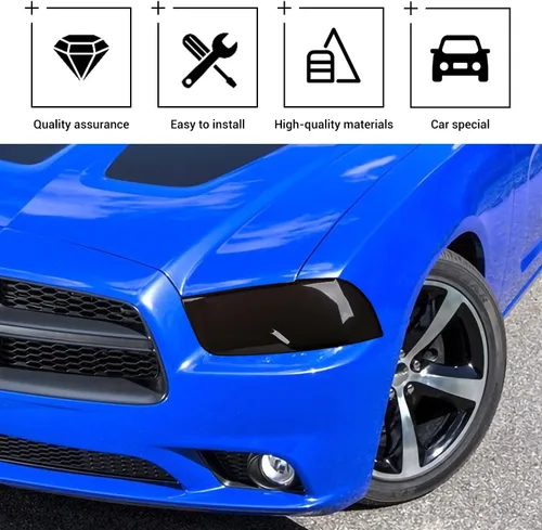 Miniatura 3 de Hoolcar Cubierta de lámpara delantera para faros delanteros, marco de bisel, accesorios exteriores compatibles con Dodge Charger 2011-2014, negro