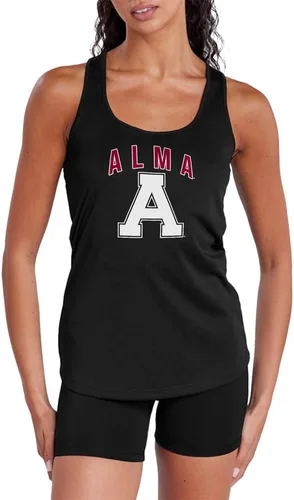 Miniatura 373 de Camiseta deportiva sin mangas oficial de NCAA Collegiate para mujer, con espalda cruzada, colección con logotipo primario