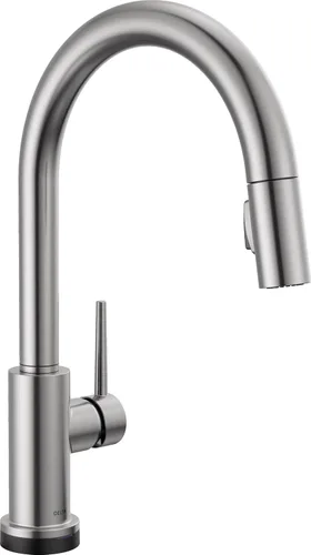 Miniatura 28 de Delta Trinsic - Grifo de cocina de oro cepillado con rociador extraíble, grifo de fregadero de cocina moderno de un solo agujero, mango único
