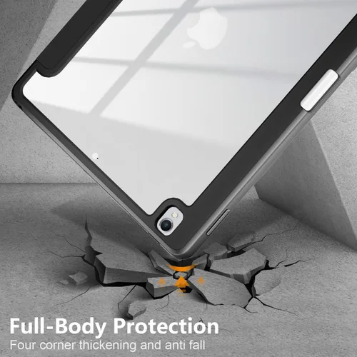 Miniatura 7 de Para Apple iPad de 9ª/8ª/7ª generación de 10.2 pulgadas (2021/2020/2019), cubierta trasera transparente de TPU a prueba de golpes