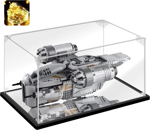 Miniatura 20 de Vitrina acrílica para coleccionables, caja de exhibición para ensamblar para Lego 75300 75304 75349, modelo de casco, caja acrílica transparente