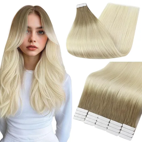 Miniatura 45 de Full Shine - Extensiones de cabello con cinta adhesiva de 18 pulgadas, extensiones de cabello Remy de 1.76 oz, extensiones de cabello lacio