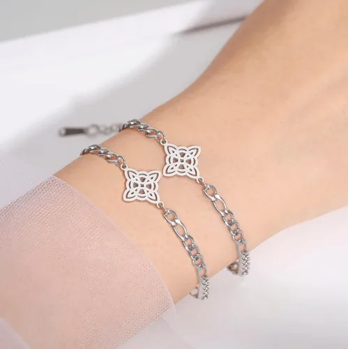 Miniatura 21 de Pulsera de nudo de bruja, nudo celta, símbolo de Wicca pagana, nudo mágico, pulsera de joyería de brujería, pulsera de acero inoxidable ajustable